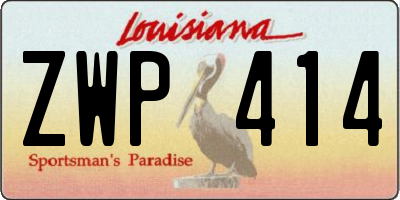 LA license plate ZWP414