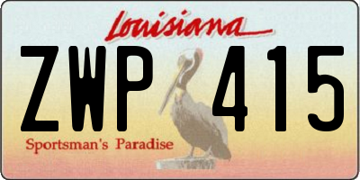 LA license plate ZWP415