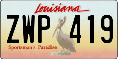 LA license plate ZWP419