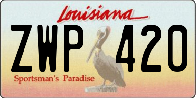 LA license plate ZWP420