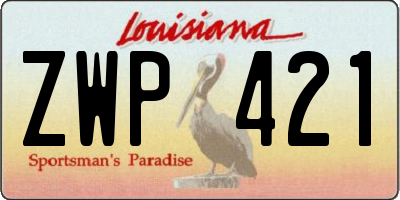 LA license plate ZWP421