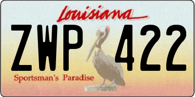 LA license plate ZWP422