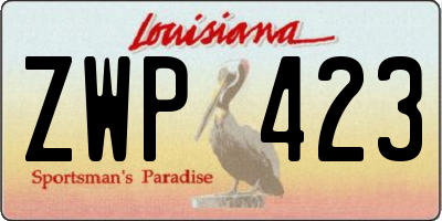 LA license plate ZWP423