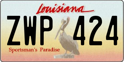 LA license plate ZWP424