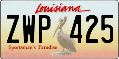 LA license plate ZWP425