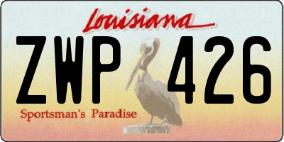 LA license plate ZWP426