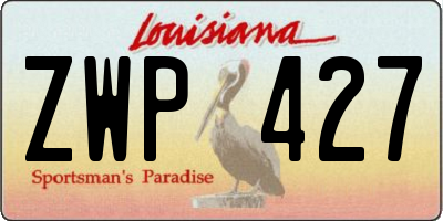 LA license plate ZWP427