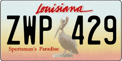 LA license plate ZWP429