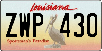 LA license plate ZWP430