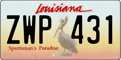 LA license plate ZWP431