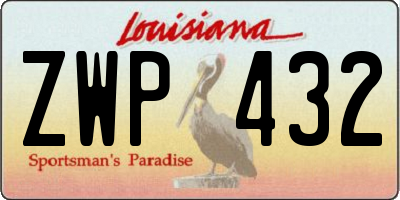 LA license plate ZWP432