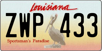 LA license plate ZWP433