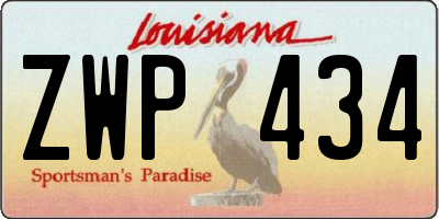 LA license plate ZWP434