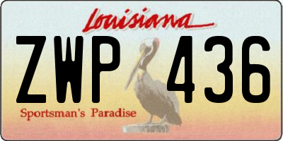 LA license plate ZWP436