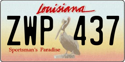 LA license plate ZWP437