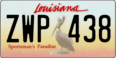 LA license plate ZWP438