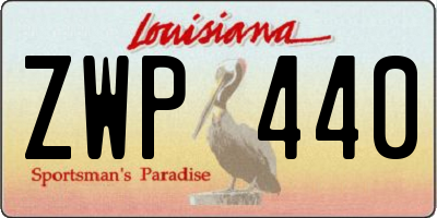 LA license plate ZWP440