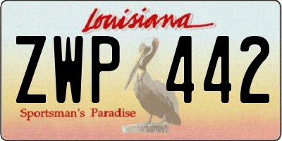 LA license plate ZWP442