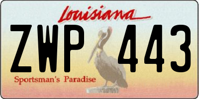 LA license plate ZWP443