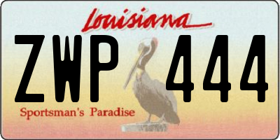 LA license plate ZWP444