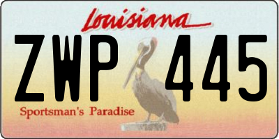 LA license plate ZWP445