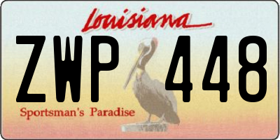 LA license plate ZWP448