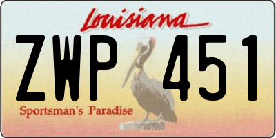 LA license plate ZWP451