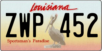 LA license plate ZWP452