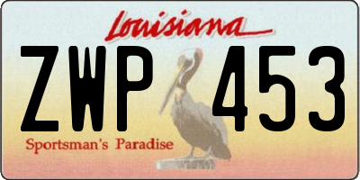 LA license plate ZWP453