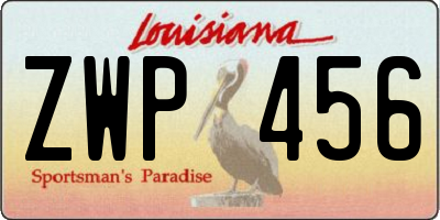 LA license plate ZWP456