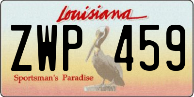 LA license plate ZWP459