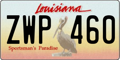 LA license plate ZWP460