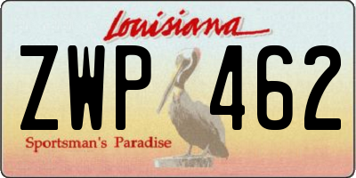 LA license plate ZWP462