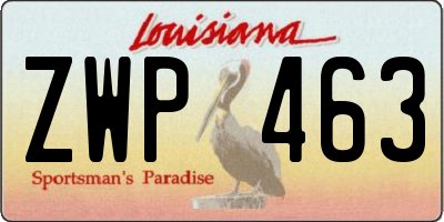 LA license plate ZWP463