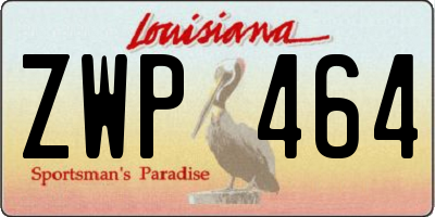 LA license plate ZWP464