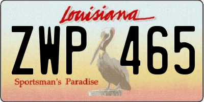 LA license plate ZWP465