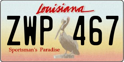 LA license plate ZWP467