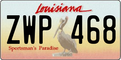 LA license plate ZWP468