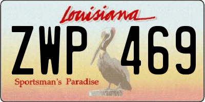 LA license plate ZWP469