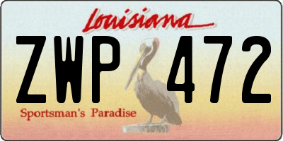 LA license plate ZWP472