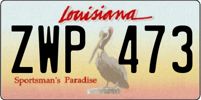 LA license plate ZWP473