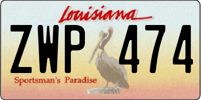 LA license plate ZWP474