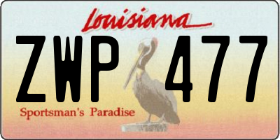 LA license plate ZWP477