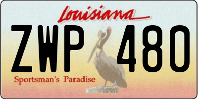 LA license plate ZWP480