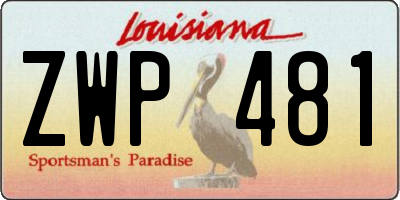 LA license plate ZWP481