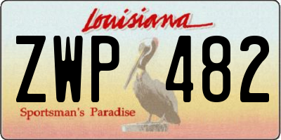 LA license plate ZWP482