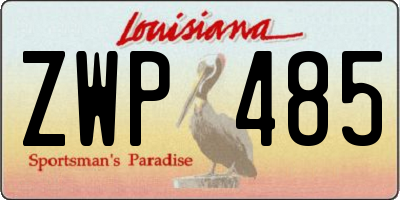 LA license plate ZWP485