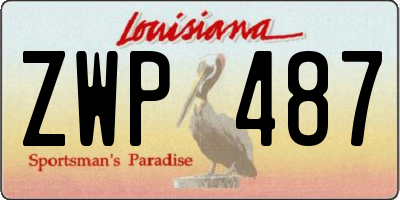 LA license plate ZWP487