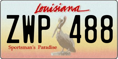 LA license plate ZWP488