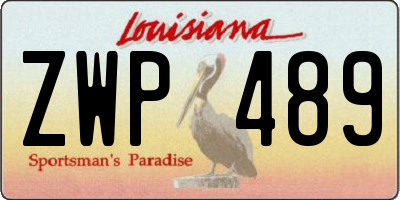 LA license plate ZWP489